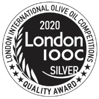 london 2020 olive oil award badge